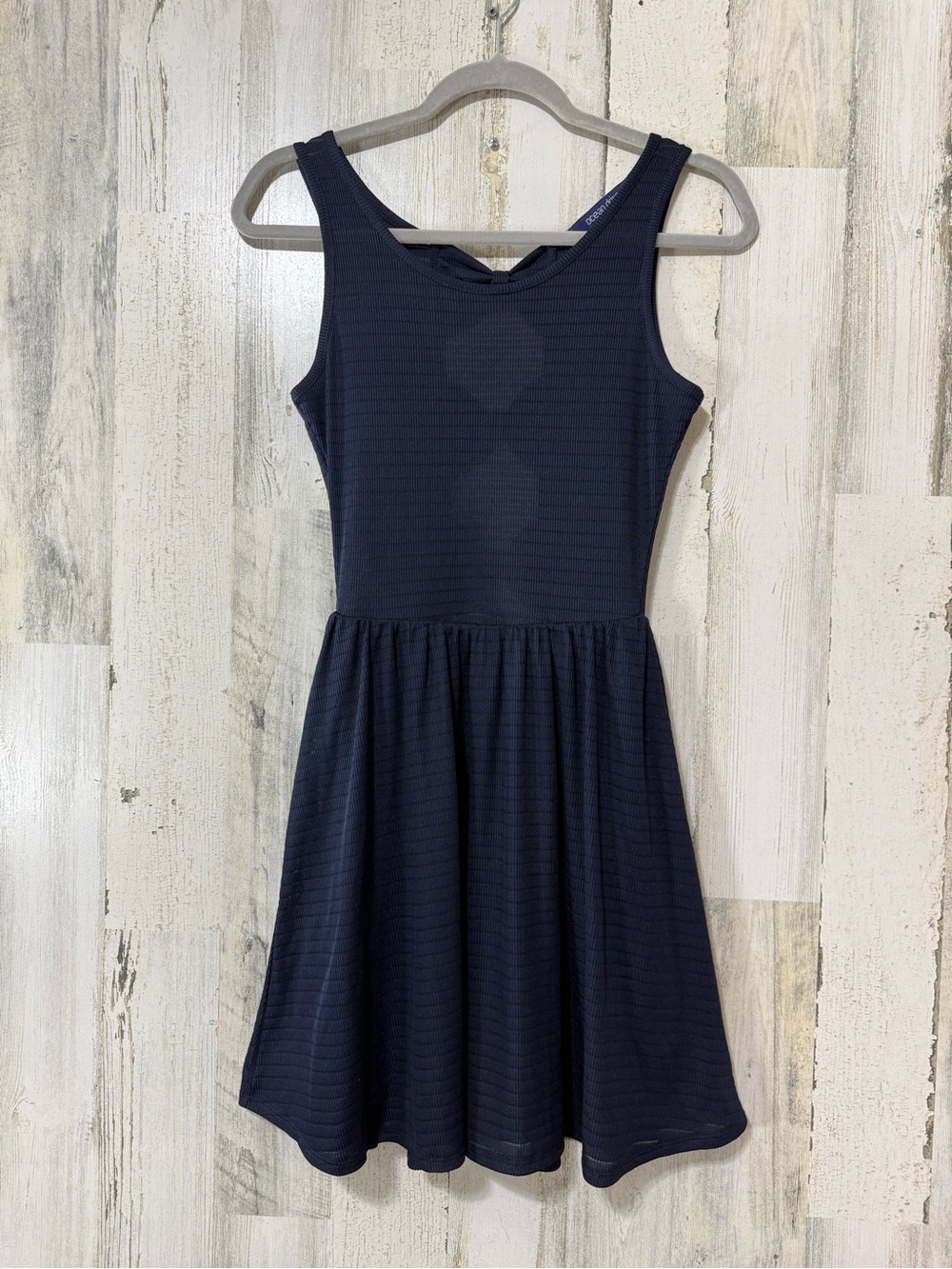 Ocean Drive Navy Textured Sleeveless Summer Dress Coverup